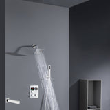 6" Wall Mount High Pressure Shower Head with 3-Way Digital Thermostatic System and Tub Spout