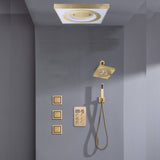 24" Flush Mount Shower Head with 6-Way Digital Faucet, 6" Regular Head, Body Jets