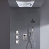 24" Flush Mount Shower Head with 6-Way Digital Faucet, 6" Regular Head, Body Jets