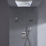 24" Flush Mount Shower Head 6-Way Digital Faucet with Dual 6" Regular Head in Brushed Gold, Nickel, or Matte Black