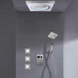 24" Flush Mount Shower Head with 6-Way Digital Faucet, 6" Regular Head, Body Jets