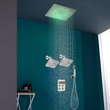 16" or 20" Flush Mount LED Rain Head Shower System with Dual Regular Heads