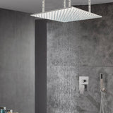 20" Brushed Nickel Ceiling/Flush Mount Shower System: 2-Way Function, LED Options