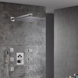 Brushed Nickel Wall Mount 3-Way Thermostatic Valve: Independent or Simultaneous Functionality