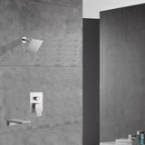 Two-Function Wall-Mounted Brushed Nickel Shower System: Regular Shower Head with High Water Pressure And Tub Spout