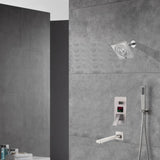 Brushed nickel Regular shower head 3 functions Thermostatic Mixer System  Shower Faucet Set Tub Spout Bath