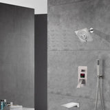 Brushed nickel Regular shower head 3 functions Thermostatic Mixer System  Shower Faucet Set Tub Spout Bath