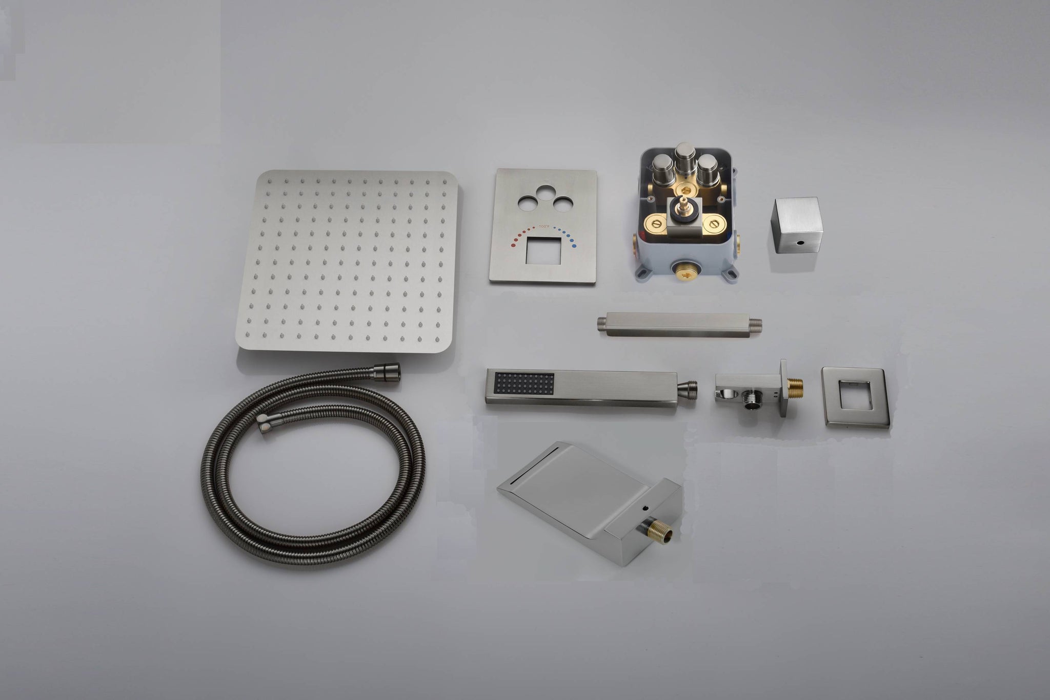 Brushed nickel Ceiling mount Brushed gold 3 way Thermostatic Shower va ...