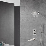 Brushed nickel Regular shower head 3 functions Thermostatic Mixer System  Shower Faucet Set Tub Spout Bath