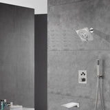 Brushed nickel Regular shower head 3 functions Thermostatic Mixer System  Shower Faucet Set Tub Spout Bath