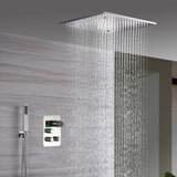 20-Inch Brushed Nickel Ceiling-Mount Rainfall, Waterfall and Mist Shower System with 3-Way Thermostatic Valve