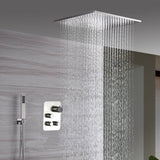 20-Inch Brushed Nickel Ceiling-Mount Rainfall, Waterfall and Mist Shower System with 3-Way Thermostatic Valve