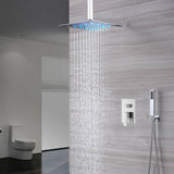 chrome ceiling mount LED rainfall shower head  two way shower faucet with handle sprayer - wonderland shower inc