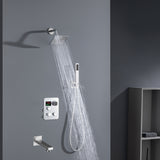 Chrome High Water Pressure 6''  Regular head Wall Mounted 3-Way thermostatic Shower Faucet System With tub Spout
