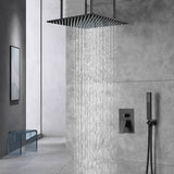 Matte Black Ceiling Mounted Rainfall Shower Faucet: 20'' or 24'' with LED Option, Dual Function