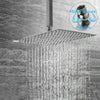 Square Brushed Nickel Shower Head: Choose from 12'' or 16'' Size, Premium Stainless Steel - wonderland shower inc