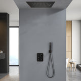 64 LED light Bluetooth Music 20-inch Rainfall Waterfall Flush Mounted Oil Rubbed Bronze 3-Way Thermostatic Shower Faucet System