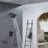 12-Inch Rainfall with our Wall-Mounted Oil Rubbed Bronze 3-Way Thermostatic Shower Faucet System: Simultaneous and Independent Functionality with Tub Spout,LED or Non-LED Options