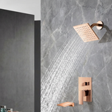 High Water Pressure 6-Inch Regular Head Rose Gold Wall Mounted Two Way Pressure Balance Shower System with Tub Spout