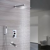 Chrome 3-Way Digital Shower System with 12" or 16" Rain Head: LED Options