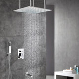 20-Inch or 24-Inch Chrome Rainfall Shower Faucets with Tub Spout - 3-Way Functionality and 3-Color LED Lights