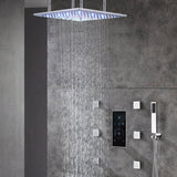 20" or 24" Chrome Ceiling Mounted Rainfall Shower Faucet with 3-Way Touch Panel