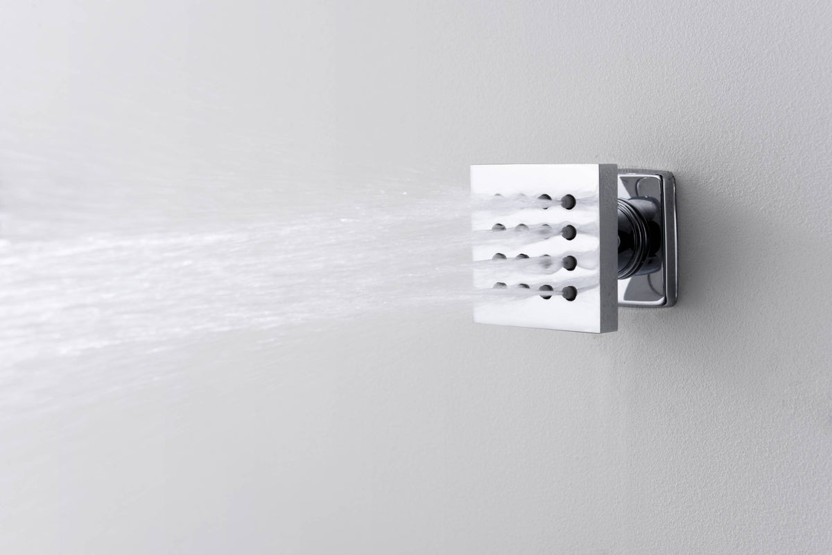 20'' or 24'' Ceiling-Mounted LED Chrome 3-Way Thermostatic Shower Faucet with Independent and Simultaneous Functionality - wonderland shower inc