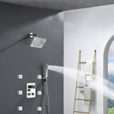 3-Way Digital Display Thermostatic Shower System: Featuring Body Jets and a 6-Inch Regular Head with Independent and Simultaneous Functionality