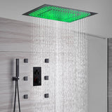 Matte Black 20" or 24" Ceiling-Mounted 3-Way Thermostatic Shower Faucet