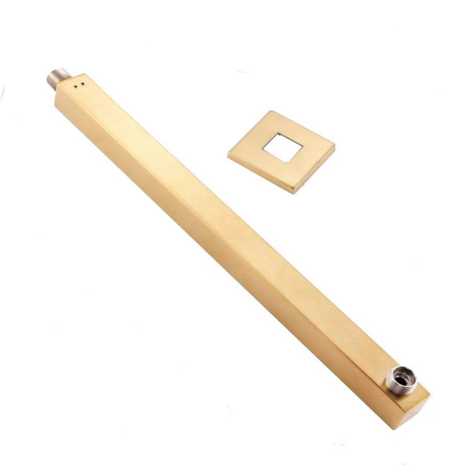 16 inch or 22 inch brushed gold wall mount shower arm brass
