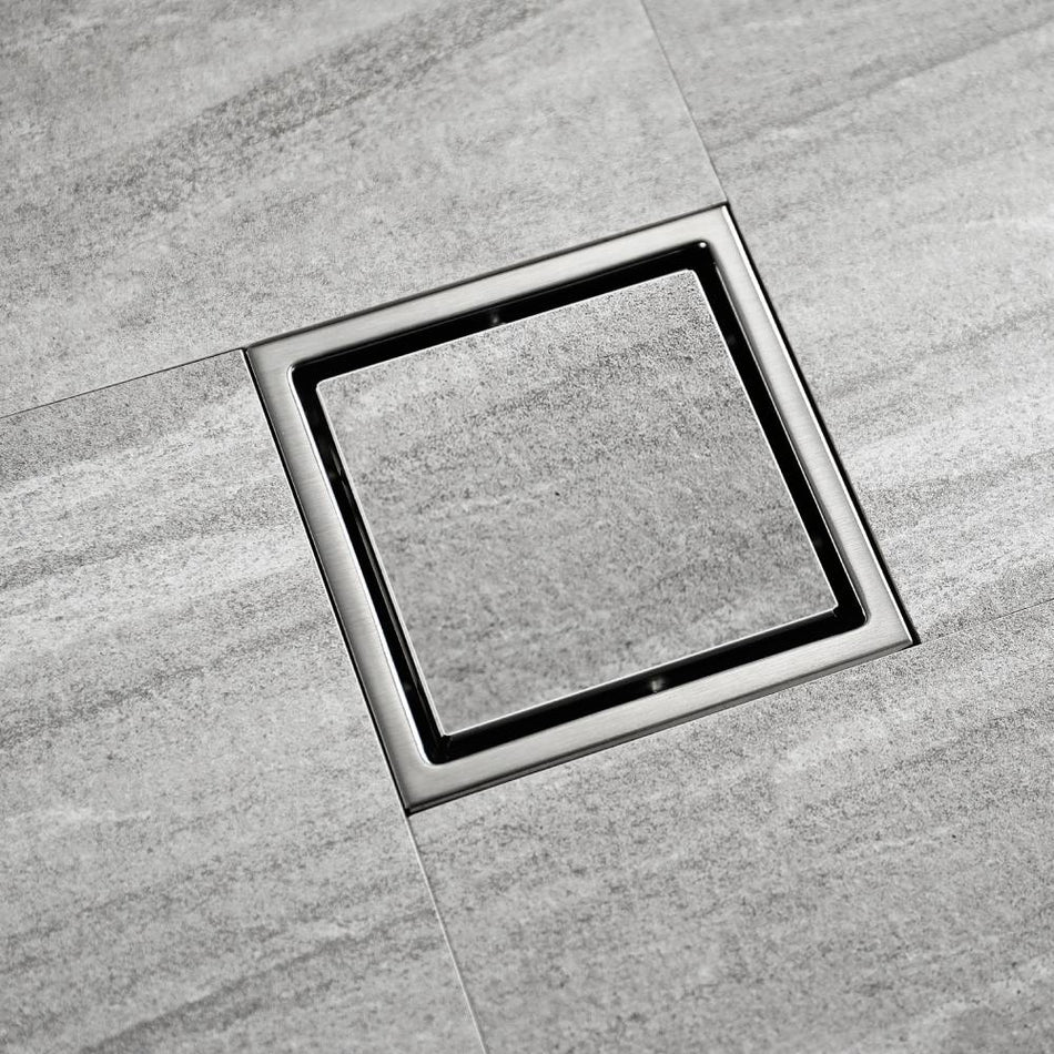 Brushed nickel stainless floor drain 6x6inch