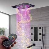 Brushed Gold Or Brushed Nickel Or Matte Black Or Chrome  23x15" LED Music Shower Head with 5-Way Thermostatic Faucet With Tub Spout