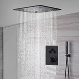 Matte Black 20" LED Rainfall Shower Head with 3-Way Digital Shower Faucet