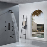 6" Regular Shower Head  - 4-Way  Thermostatic System with 6 jets and tub spout