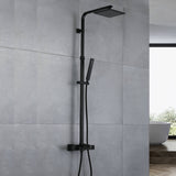 Luxurious Brushed Gold Or Matte black Wall-Mounted Thermostatic Rain Exposed Shower Set with Tub Spout