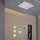 Matte black or Brushed nickel or Brushed Gold 32 x 8-Inch Rainfall Waterfall Flush Mount Shower Head with 4-Way Digital Display Thermostatic Faucet, Body Jets