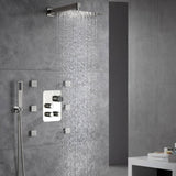 Brushed Nickel Wall Mount 3-Way Thermostatic Valve: Independent or Simultaneous Functionality