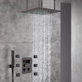 LED Oil Rubbed Bronze 20" Ceiling-Mounted 3-Way Thermostatic Shower Faucet