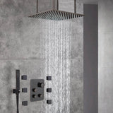 LED Oil Rubbed Bronze 20" Ceiling-Mounted 3-Way Thermostatic Shower Faucet