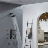 6" Regular Shower Head  - 4-Way  Thermostatic System with 6 jets and tub spout