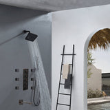 6" Regular Shower Head  - 4-Way  Thermostatic System with 6 jets and tub spout