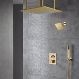 Ceiling Mounted 20-Inch Rainhead 3 Way Thermostatic Shower Faucet with Regular Head, Optional LED light or Non-Led Light
