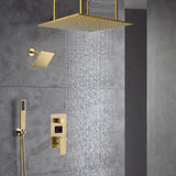 Ceiling Mounted 20-Inch Rainhead 3 Way Thermostatic Shower Faucet with Regular Head, Optional LED light or Non-Led Light