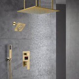 Ceiling Mounted 20-Inch Rainhead 3 Way Thermostatic Shower Faucet with Regular Head, Optional LED light or Non-Led Light