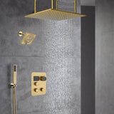 Ceiling Mounted 20-Inch Rainhead 3 Way Thermostatic Shower Faucet with Regular Head, Optional LED light or Non-Led Light