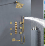 6" Regular Shower Head  - 4-Way  Thermostatic System with 6 jets and tub spout