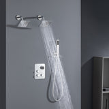 Brushed Gold Or Brushed Nickel or Matte Black or chrome or oil rubber bronze 3-Way Thermostatic Shower Valve System with Dual Regular Heads - Simultaneous or Separate Functionality