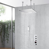 20inch flushed on chrome ceiling mount rainfall waterfall shower systems 3 way thermostatic Shower Faucet