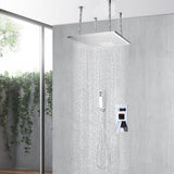 20inch flushed on chrome ceiling mount rainfall waterfall shower systems 3 way thermostatic Shower Faucet