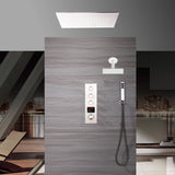 Chrome ceiling mount 20 inch or 24 inch rainfall shower head system 3 way thermostatic shower faucet with wall mount 6 inch high water pressure regular shower head